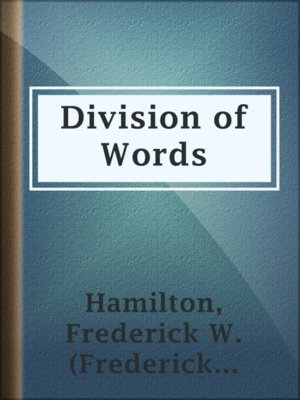 cover image of Division of Words